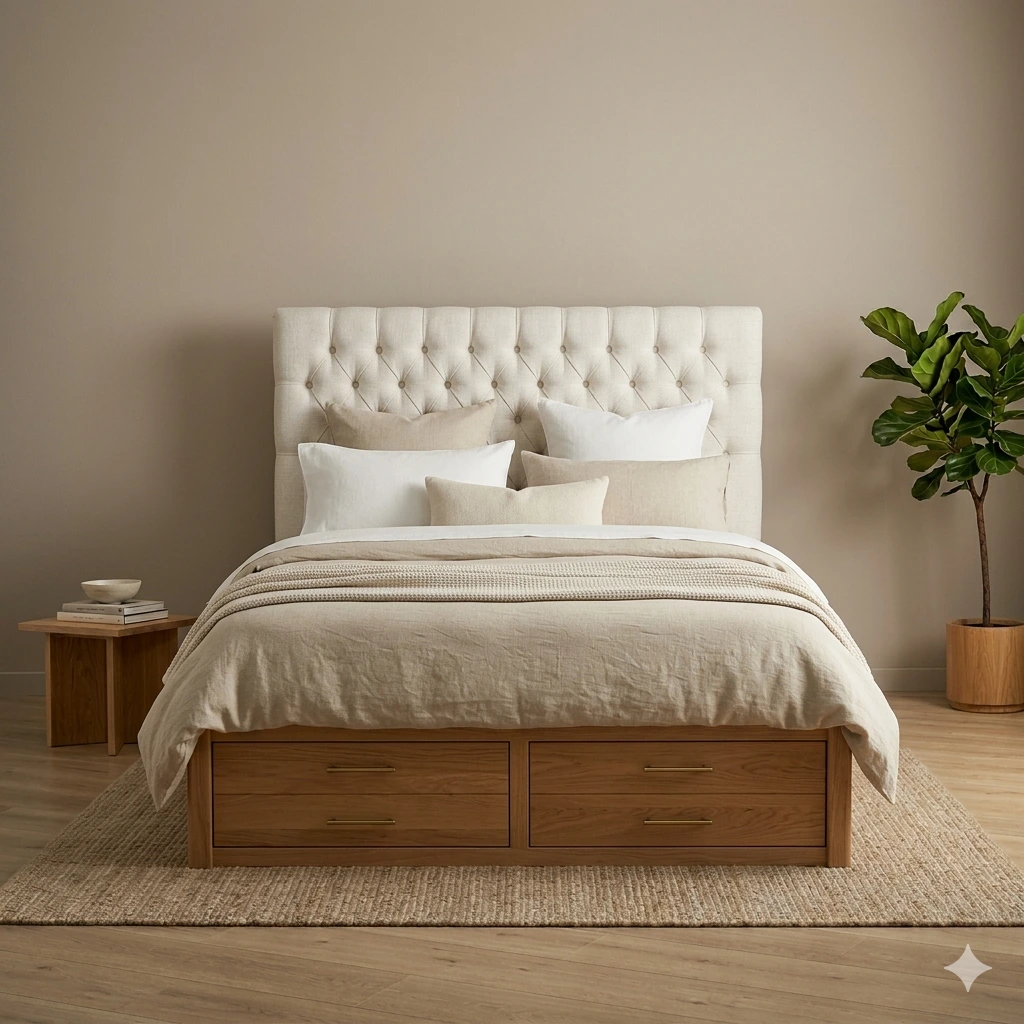 Cama 2 Plazas con Cajones